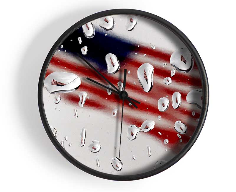 American Flag Droplet Clock - Wallart-Direct UK