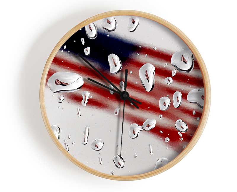 American Flag Droplet Clock - Wallart-Direct UK