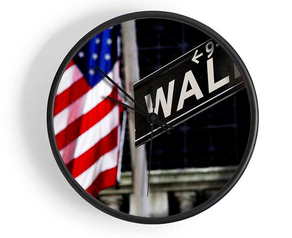 Wall Street Flag Clock - Wallart-Direct UK