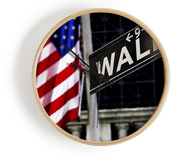 Wall Street Flag Clock - Wallart-Direct UK