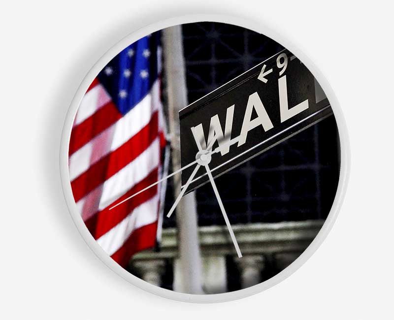 Wall Street Flag Clock - Wallart-Direct UK