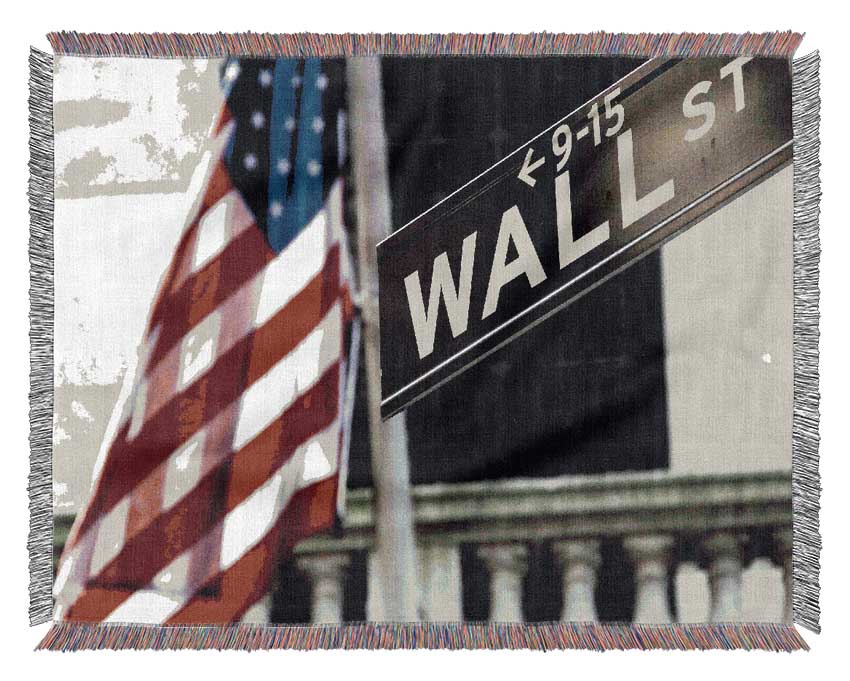 Wall Street Flag Woven Blanket