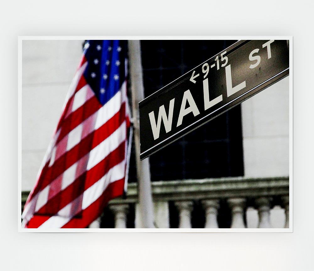 Wall Street Flag Print Poster Wall Art