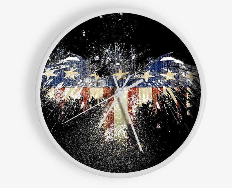 American Flag Eagle Clock - Wallart-Direct UK