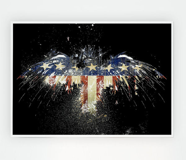 American Flag Eagle Print Poster Wall Art