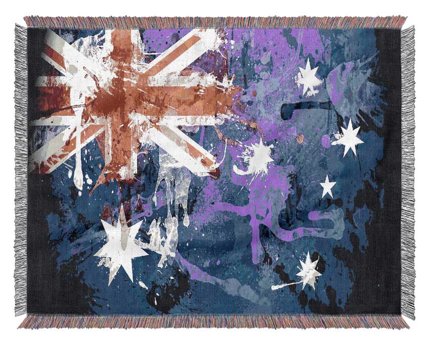 Australian Grunge National Flag Woven Blanket