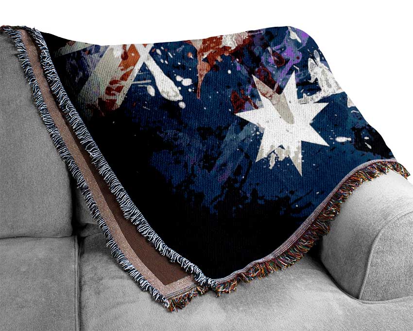 Australian Grunge National Flag Woven Blanket