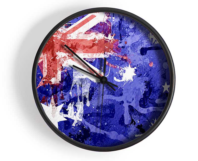 Australian Grunge National Flag Clock - Wallart-Direct UK