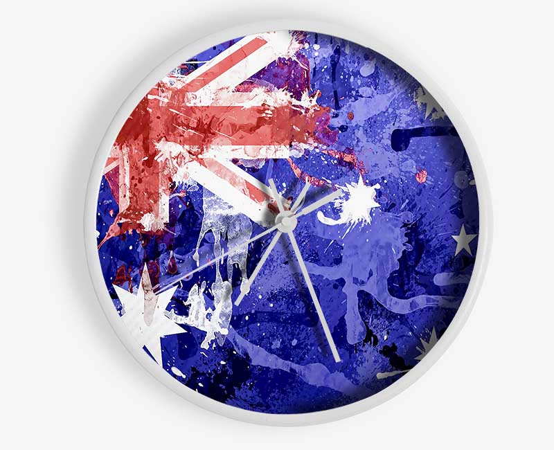 Australian Grunge National Flag Clock - Wallart-Direct UK