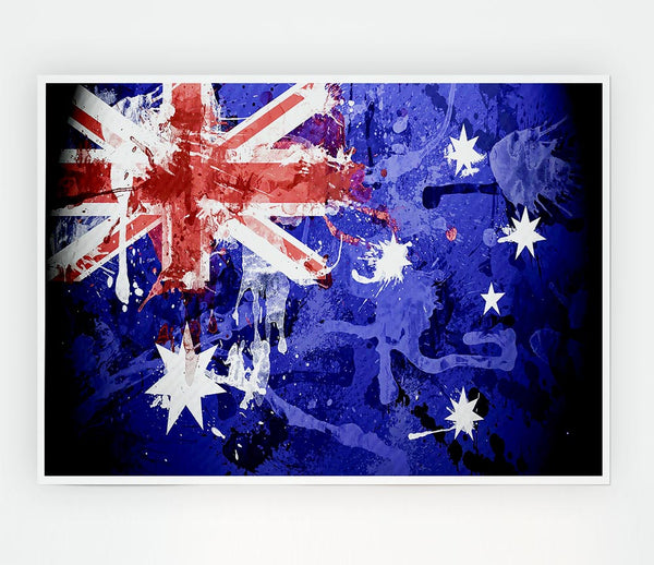 Australian Grunge National Flag Print Poster Wall Art