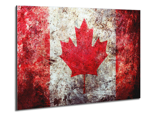 Canada Flag Grunge Metal Print
