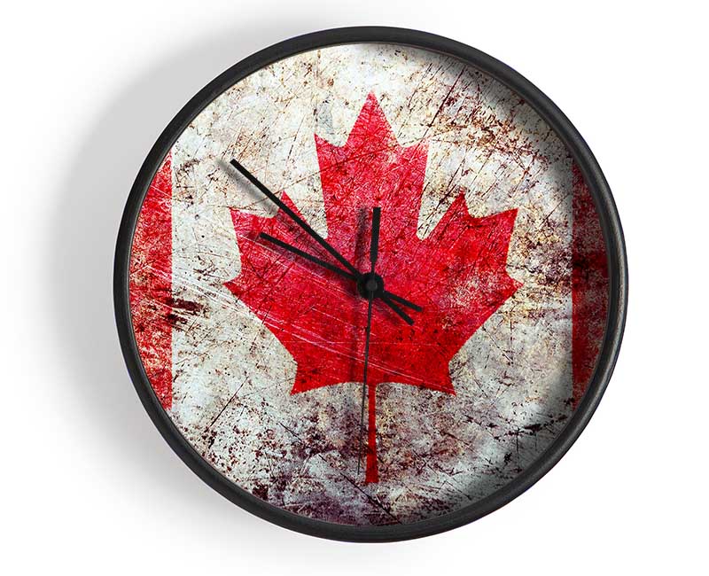 Canada Flag Grunge Clock - Wallart-Direct UK