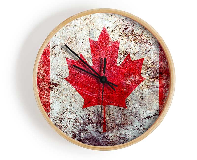 Canada Flag Grunge Clock - Wallart-Direct UK