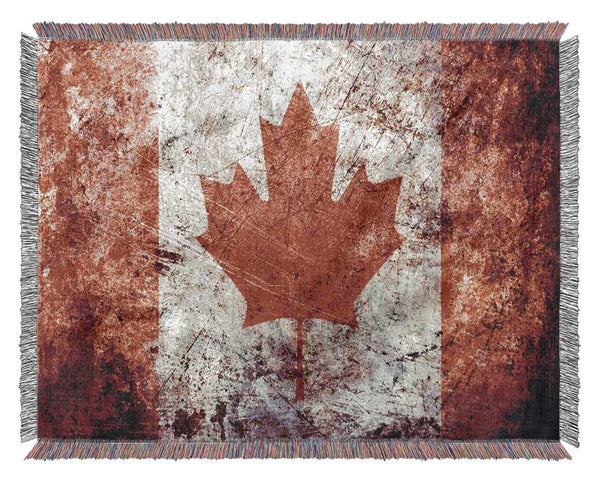 Canada Flag Grunge Woven Blanket