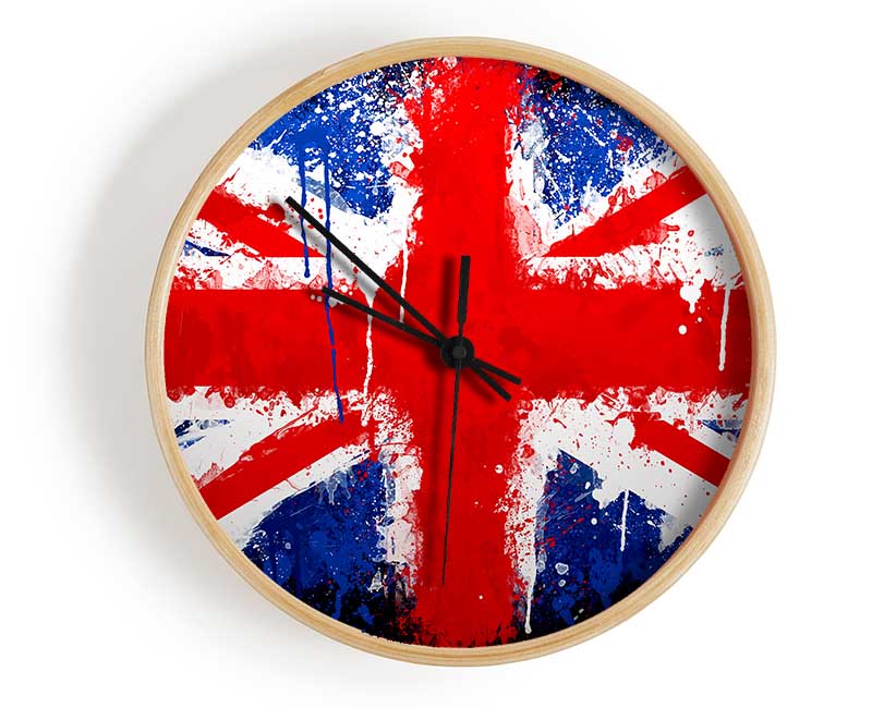 Grunge Flag Uk Clock - Wallart-Direct UK