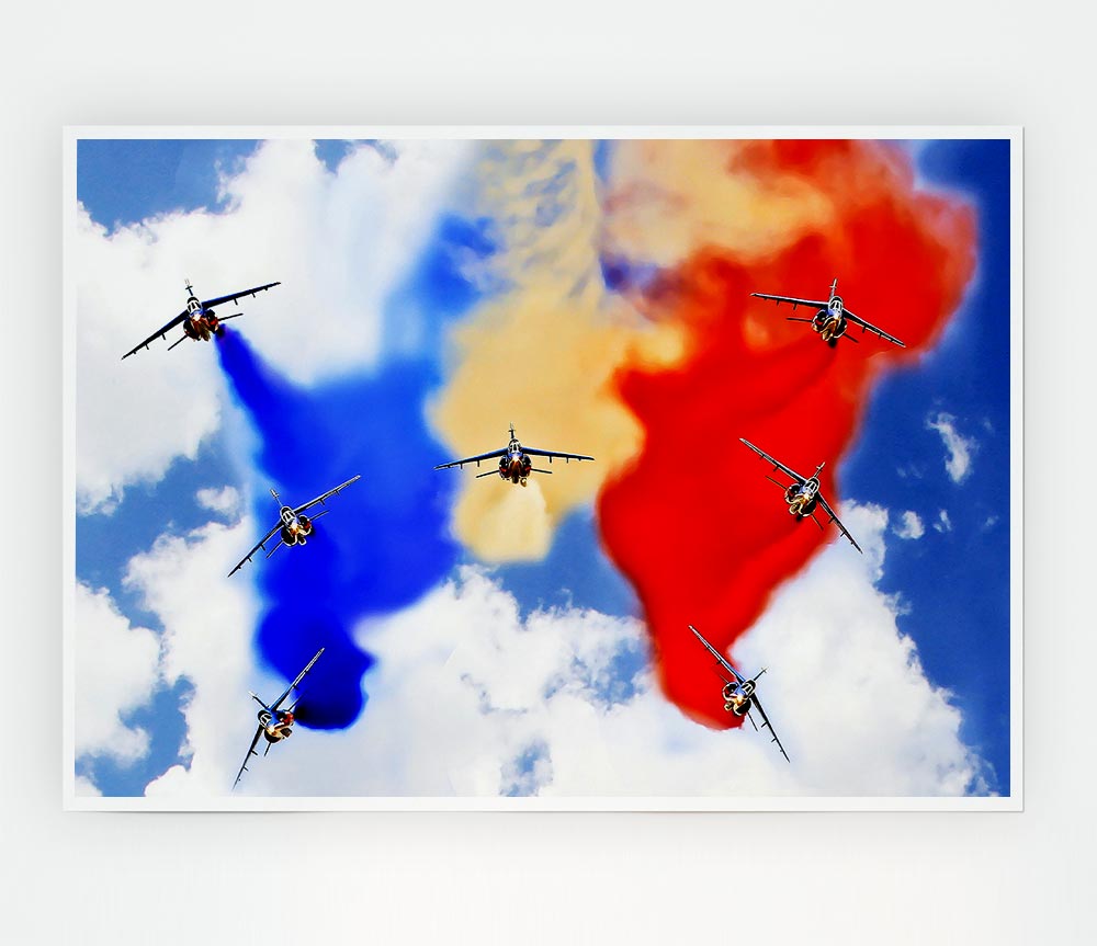 French Airshow Colours Print Poster Wall Art