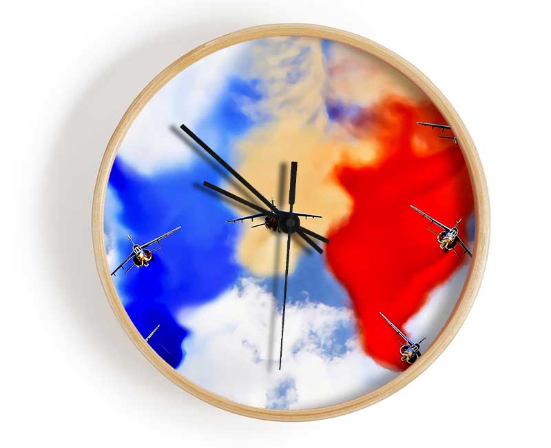 French Airshow Colours Clock - Wallart-Direct UK