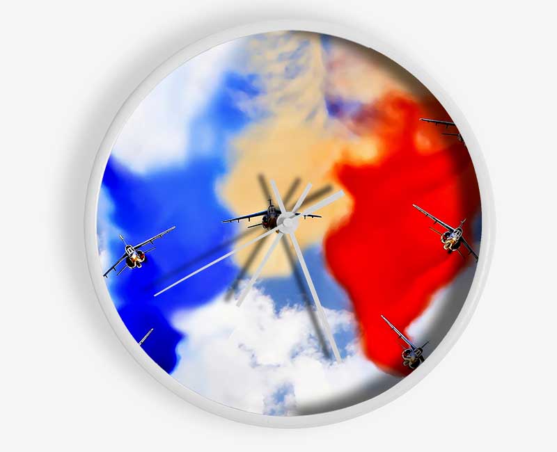 French Airshow Colours Clock - Wallart-Direct UK