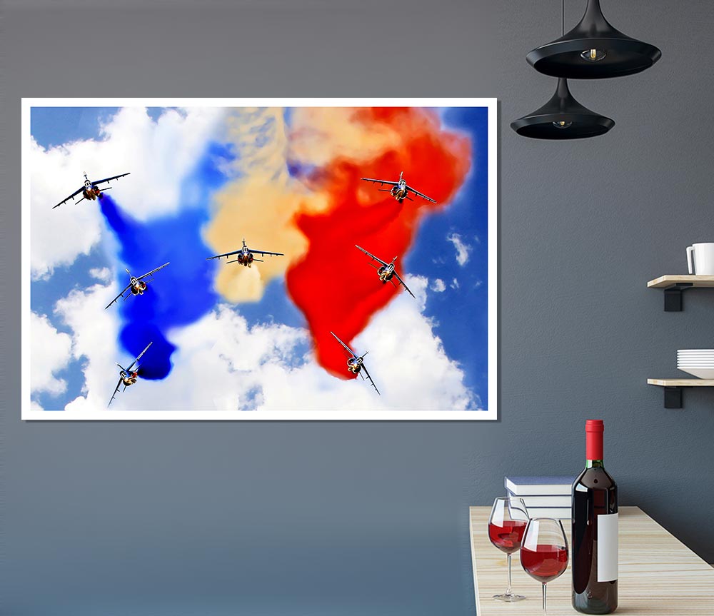 French Airshow Colours Print Poster Wall Art