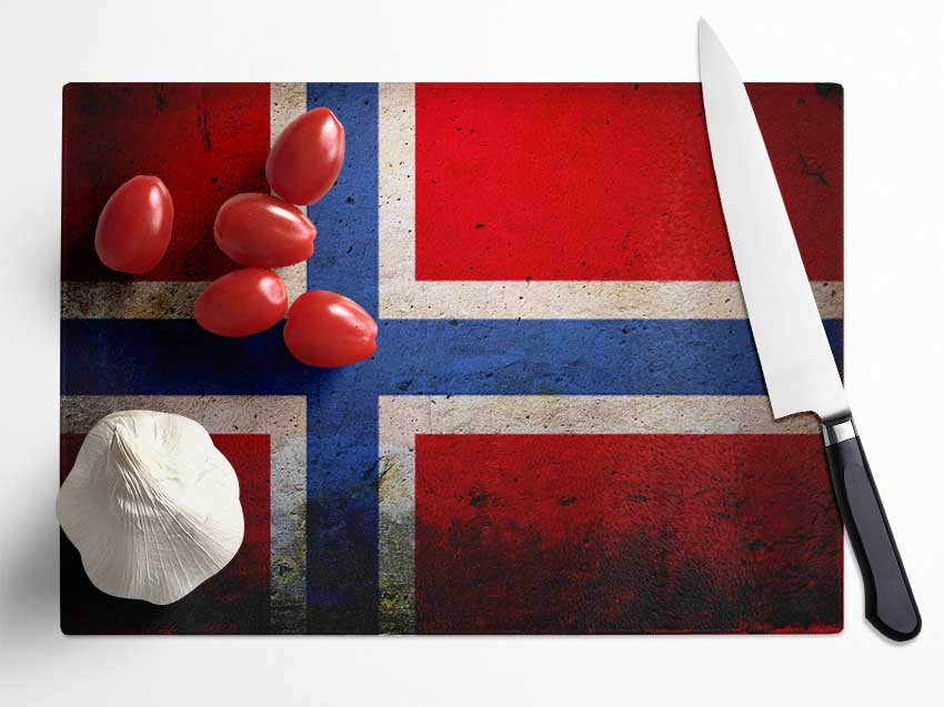 Norway Flag Glass Chopping Board