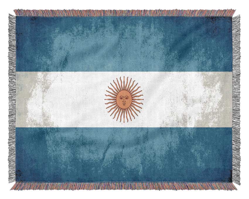 Argentina Flag Woven Blanket
