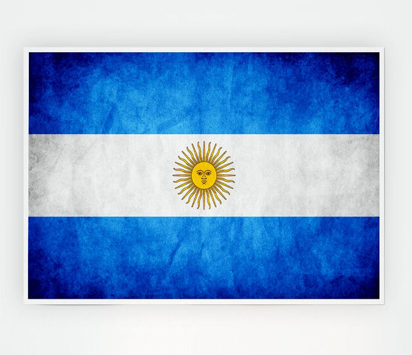 Argentina Flag Print Poster Wall Art