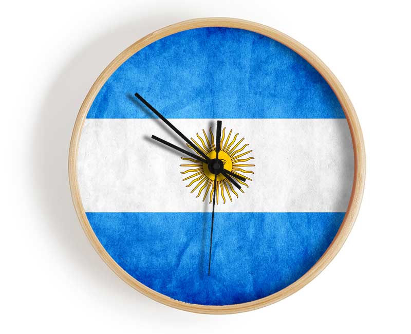 Argentina Flag Clock - Wallart-Direct UK