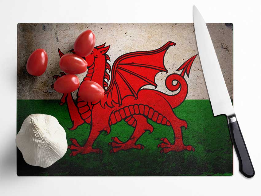Dragon Of Wales Glass Chopping Board