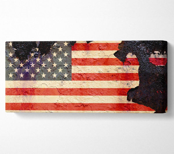 Amerikanische Flagge geknackt