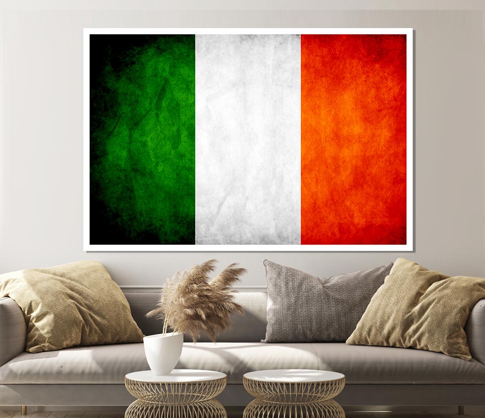 Irish Flag Print Poster Wall Art