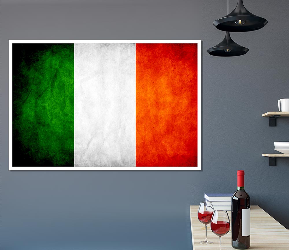 Irish Flag Print Poster Wall Art