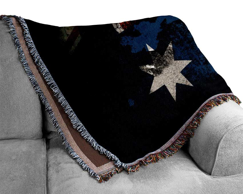 Australian Flag Grunge Woven Blanket