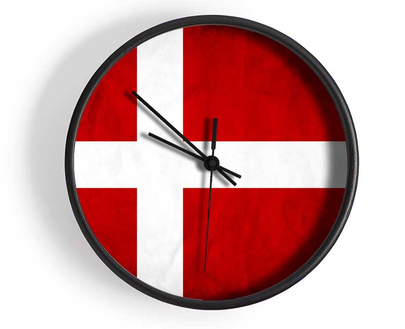Denmark Flag Grunge Clock - Wallart-Direct UK
