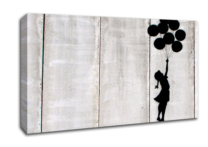 Picture of Balloon Girl Fly Wide Canvas Wall Art