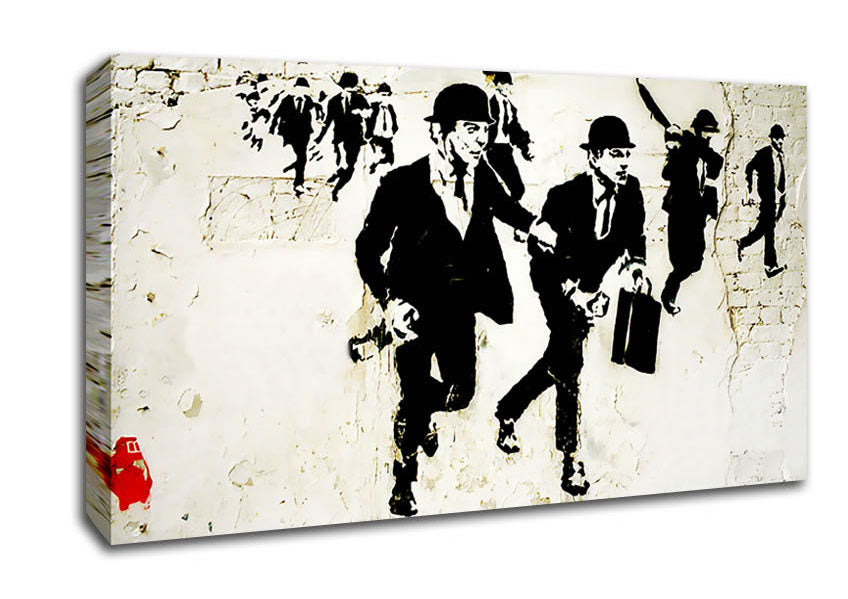 Picture of Bankers On The Run Wide Canvas Wall Art