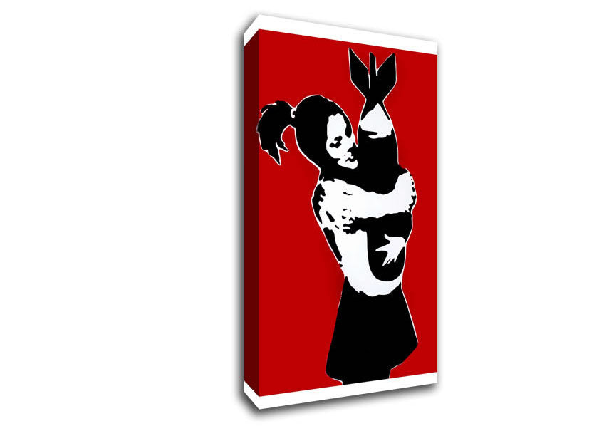 Picture of Bomb Hugger Girl Red Wide Canvas Wall Art
