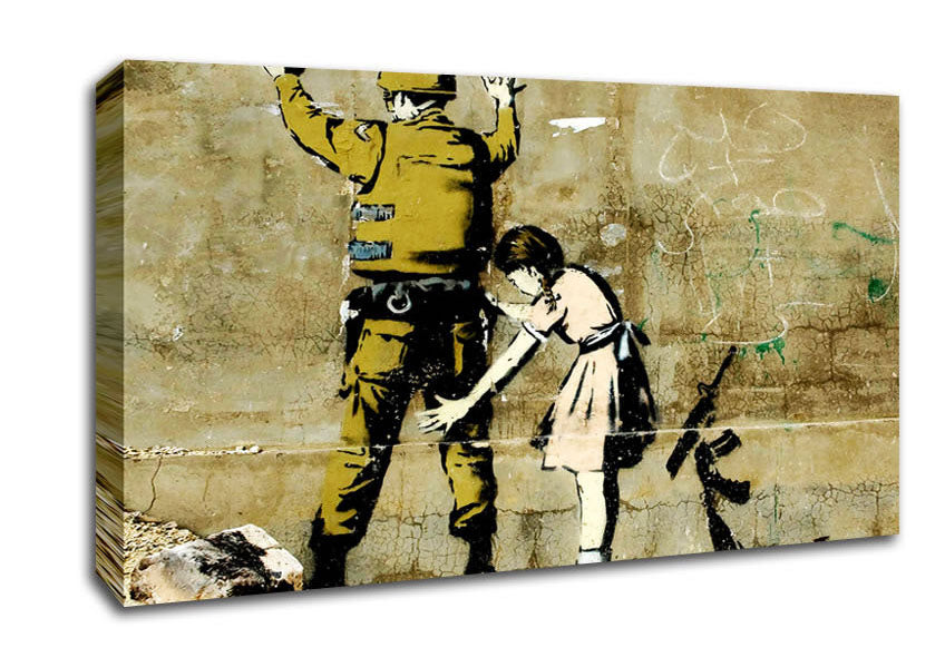 Picture of Child Searching Soldier Wide Canvas Wall Art
