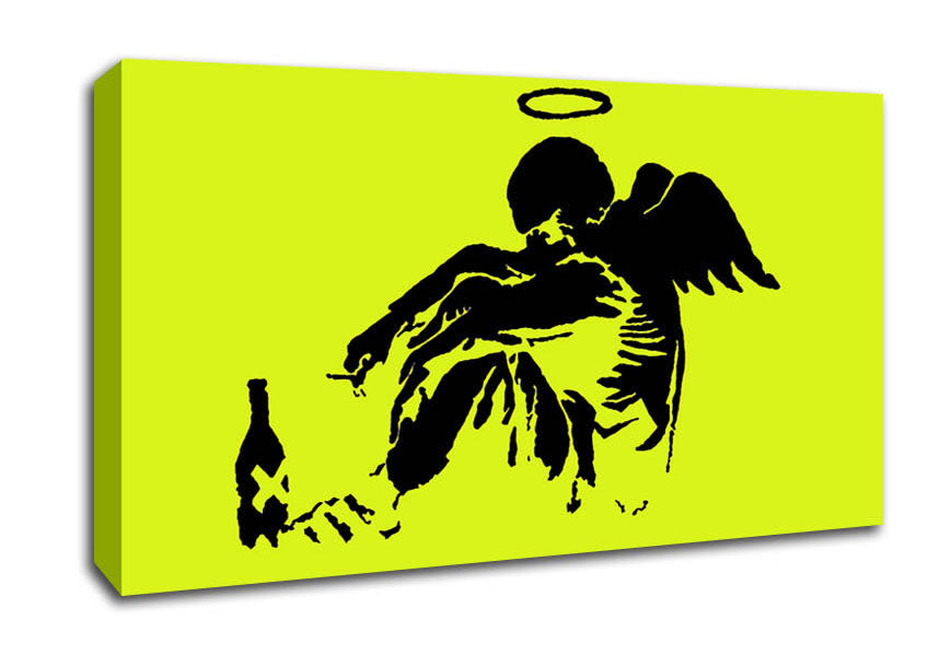 Picture of Fallen Angel Lime Wide Canvas Wall Art