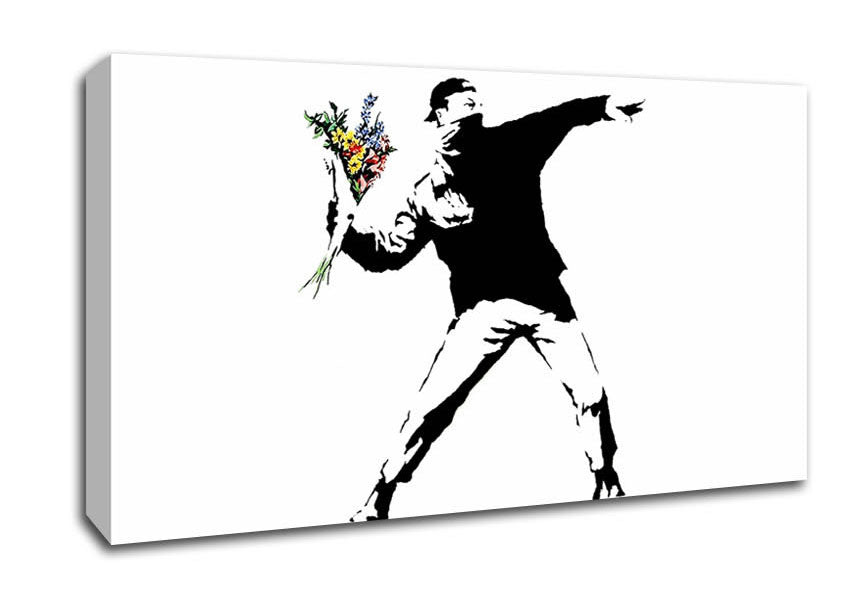 Picture of Flower Thrower White Wide Canvas Wall Art