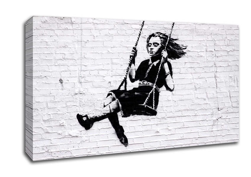 Picture of Girl On Swing Wide Canvas Wall Art