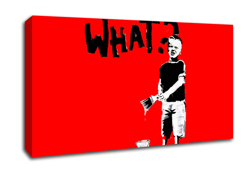 Picture of Graffiti Kid What Red Wide Canvas Wall Art