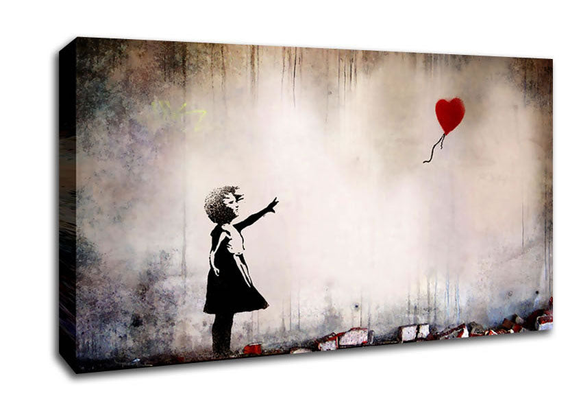 Picture of Heart Balloon Wide Canvas Wall Art