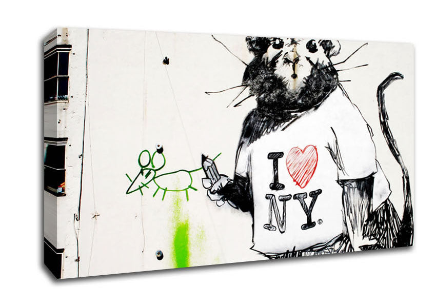 Picture of I Love New York Rat Wide Canvas Wall Art