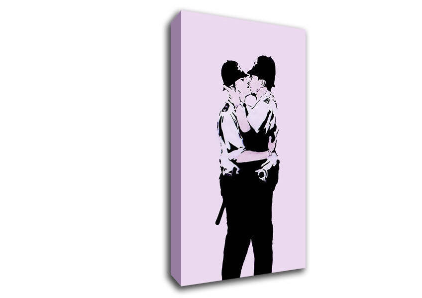Picture of Kissing Coppers Pink Wide Canvas Wall Art