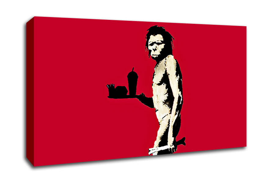 Picture of Mcdonalds Caveman Red Wide Canvas Wall Art