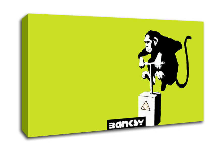 Picture of Monkey Detonator Lime Wide Canvas Wall Art