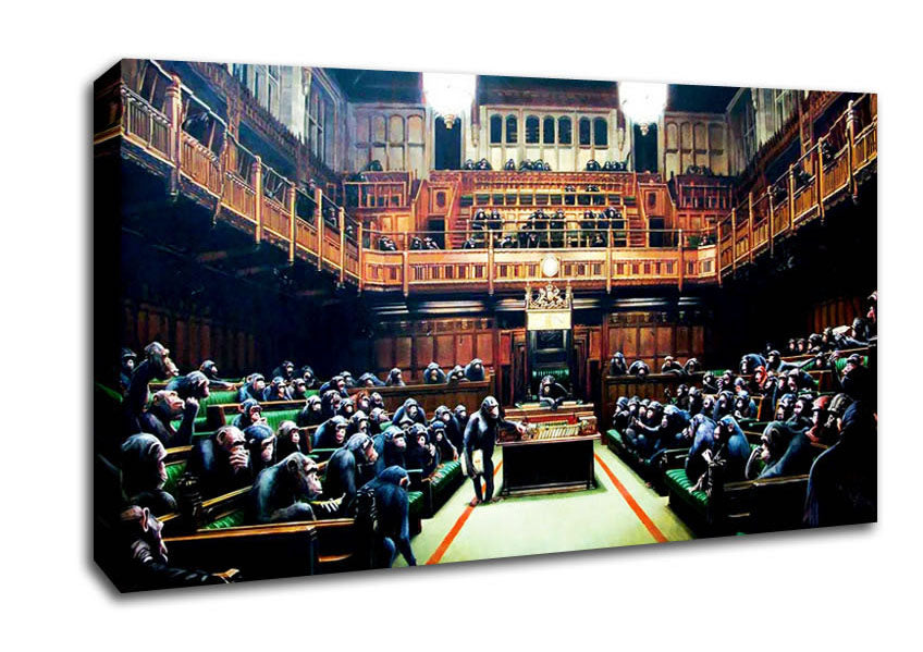 Picture of Monkey Parliament Wide Canvas Wall Art
