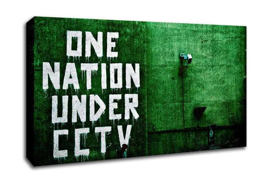 Picture of One Nation Under Cctv Green Wide Canvas Wall Art