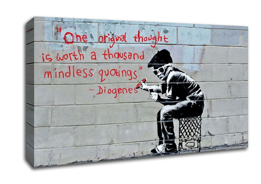 Picture of One Original Thought Is Worth A... Wide Canvas Wall Art