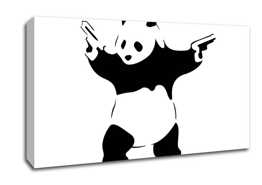 Picture of Panda Guns Wide Canvas Wall Art